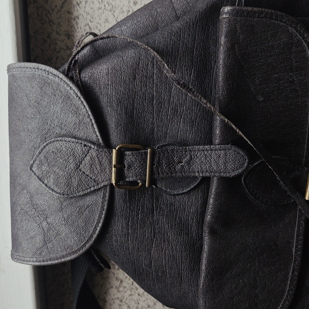VTG Picard Backpack Buffalo Leather Black Medium Size Rare